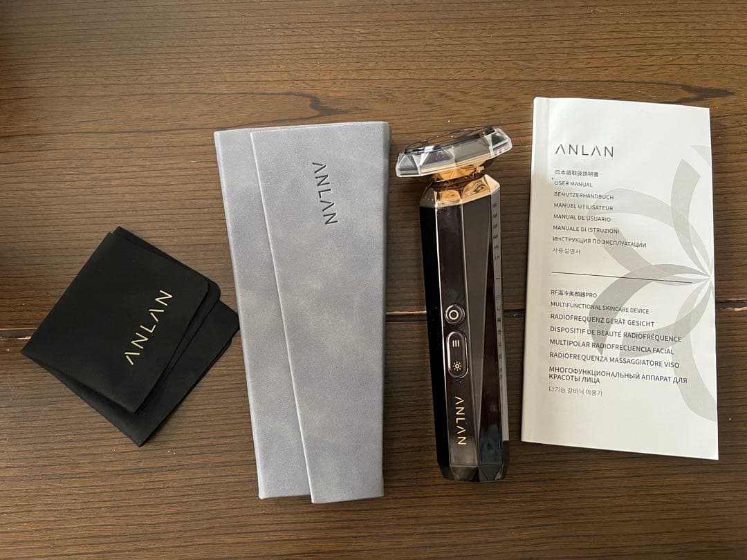 ANLAN RF温冷美顔器 PRO ブラック エピジェル付き。