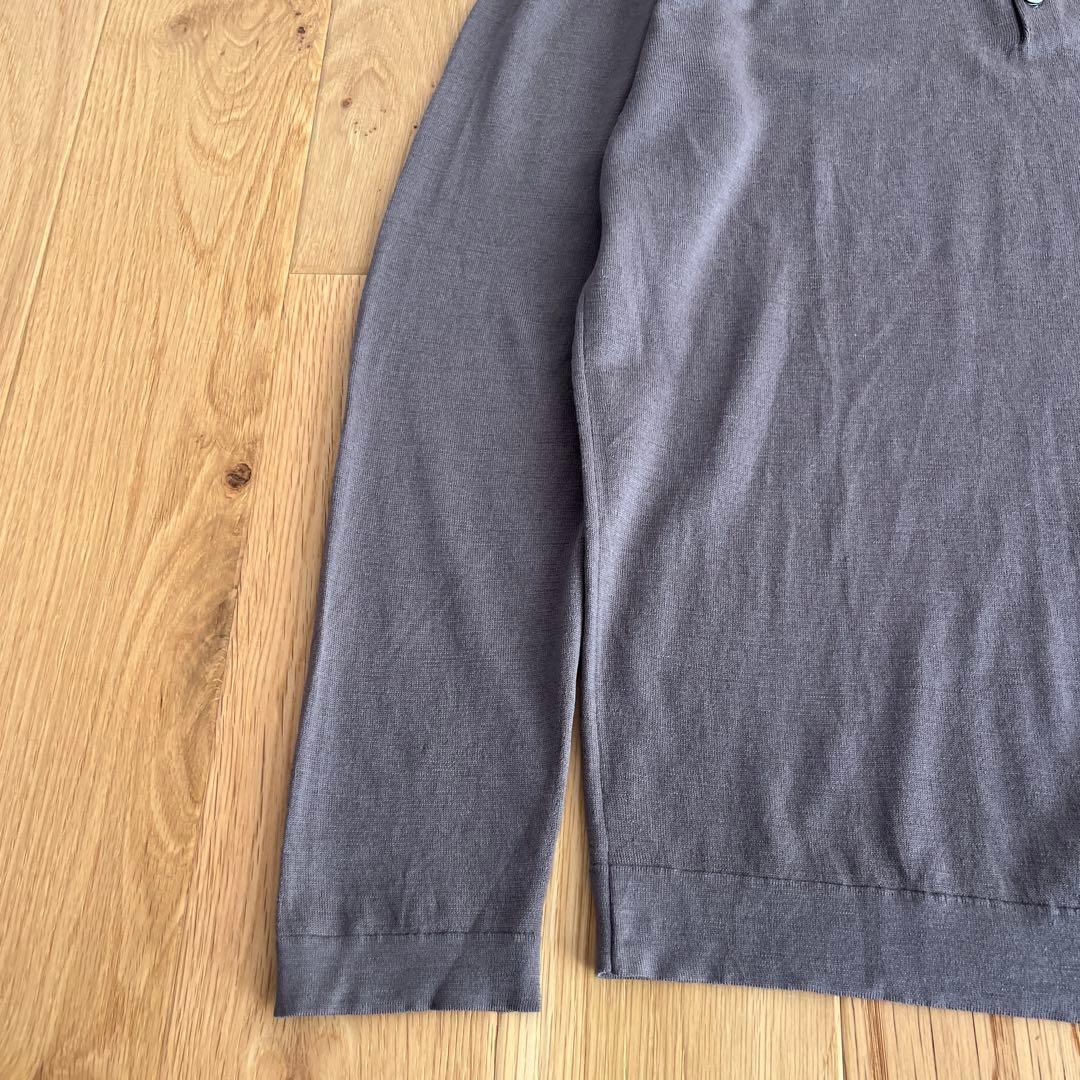 ジョンスメドレー ヘンリーネック クルーネック ニット セーター　ブラウン