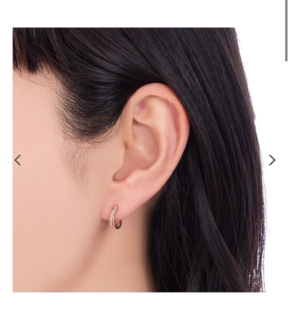 TSUTSUMI K10 ピンクゴールドダイヤモンドピアス 片耳