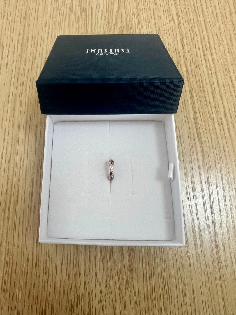 TSUTSUMI K10 ピンクゴールドダイヤモンドピアス 片耳