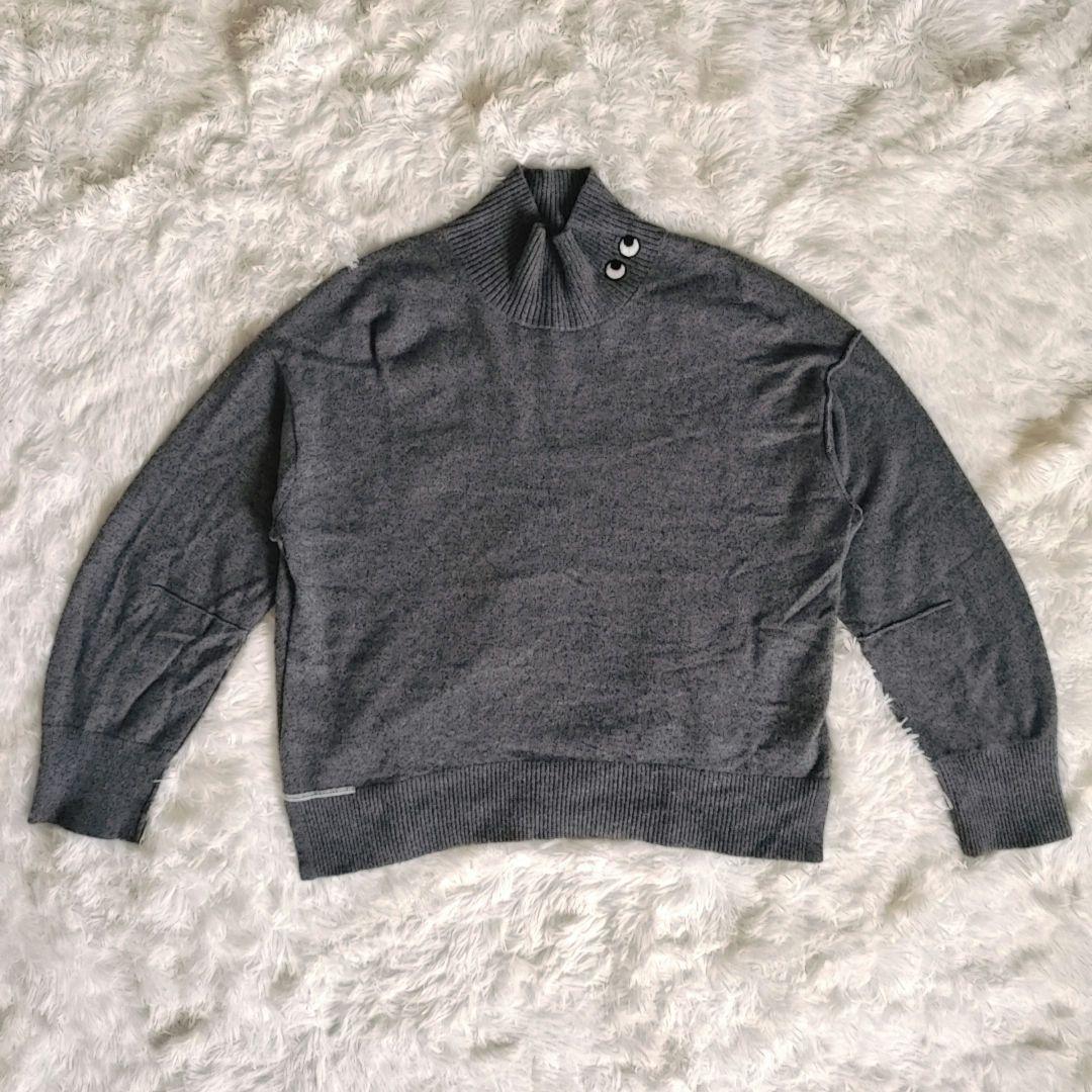 【ユニクロ アニヤハインドマーチ】 モックネック カシミヤ セーター サイズL