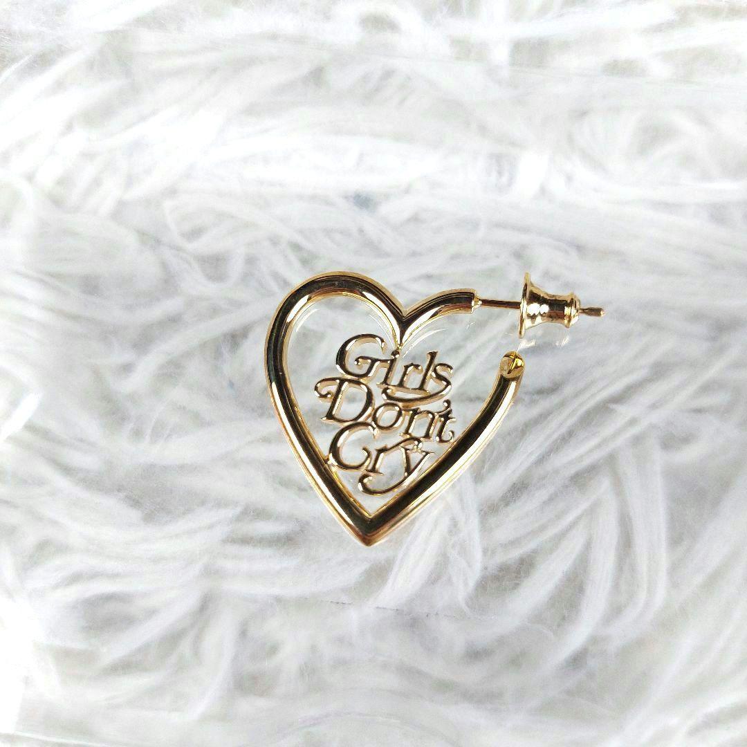 未使用級 Girls don‘t cry CAREERING ハートロゴ ピアス