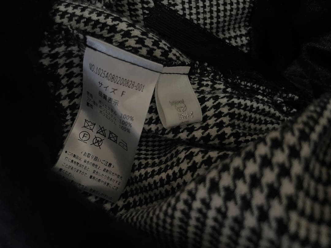 pium ファー付きティアードミニスカート ブラックチェック