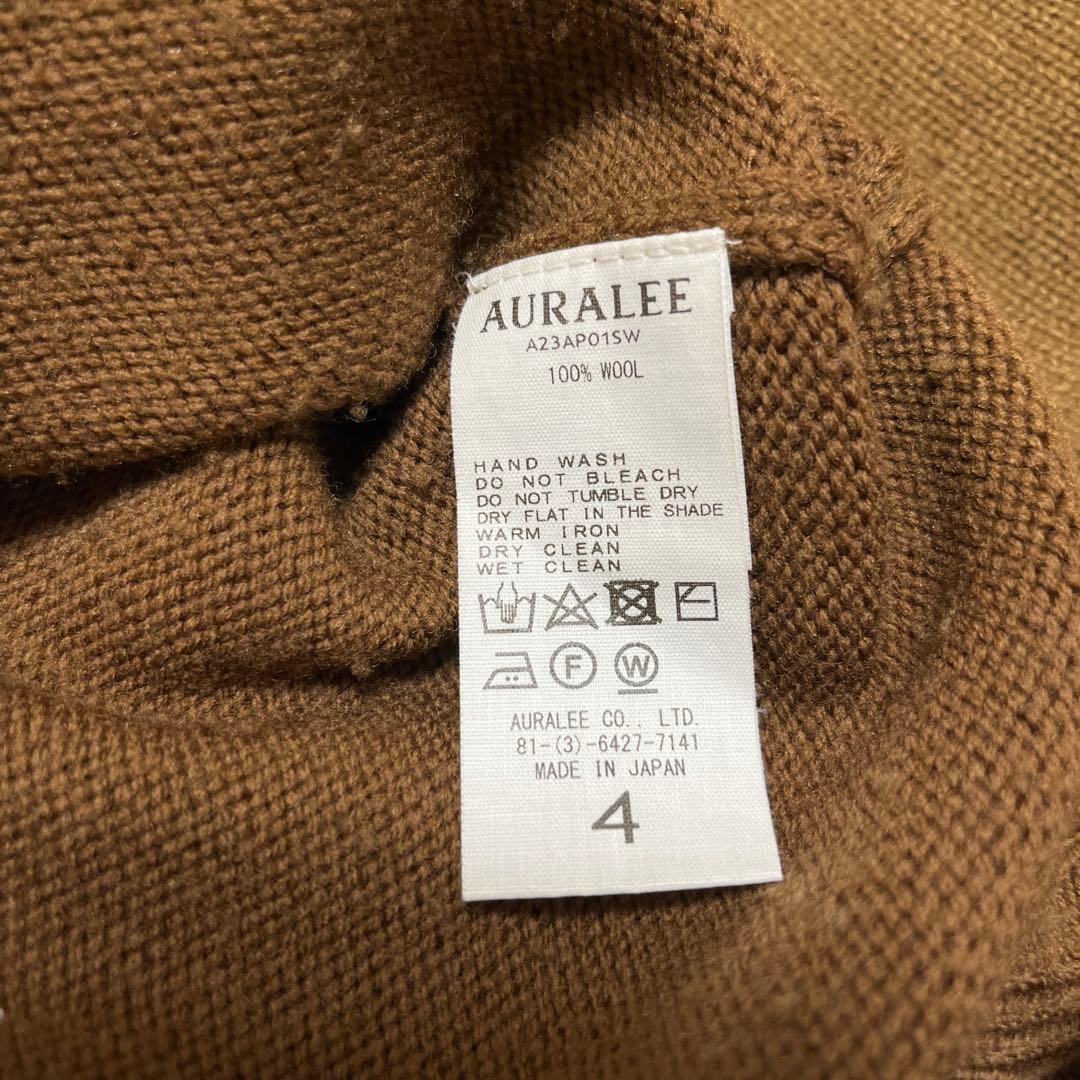 （最終値下げ・今週まで）AURALEE オーラリー　ブラウン クルーネックニット