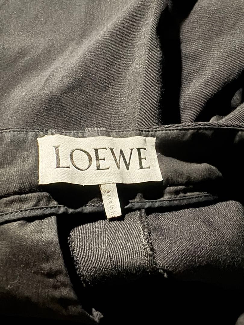 パンツ LOEWE super wide wool slacks black