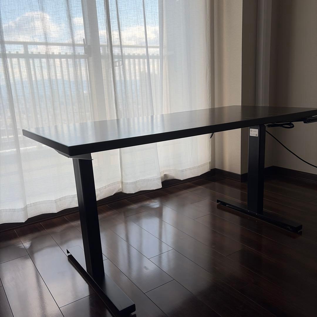 【超美品】kanademono 昇降式デスク ブラックブラウン 最終価格