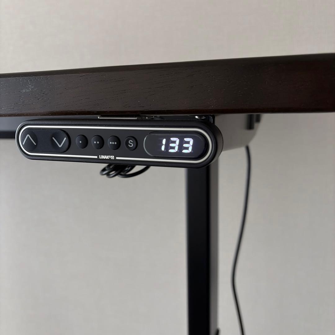 【超美品】kanademono 昇降式デスク ブラックブラウン 最終価格