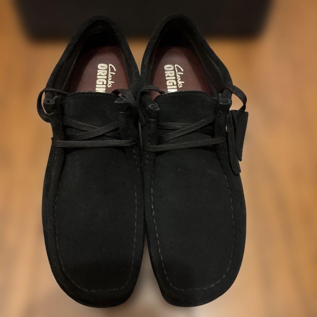 クラークス　ワラビーゴアテックス UK7 1/2 ブラックスエード　美品