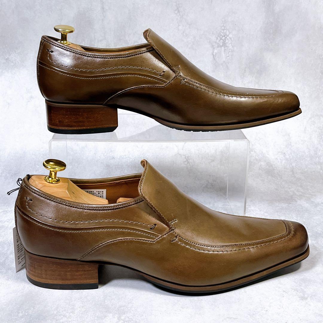 ☆新品☆【キャサリンハムネット】ドレスシューズ (24.5) ロングノーズ　茶