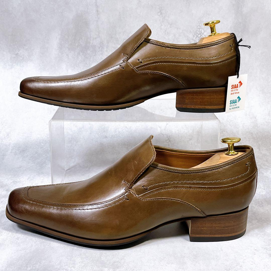 ☆新品☆【キャサリンハムネット】ドレスシューズ (24.5) ロングノーズ　茶