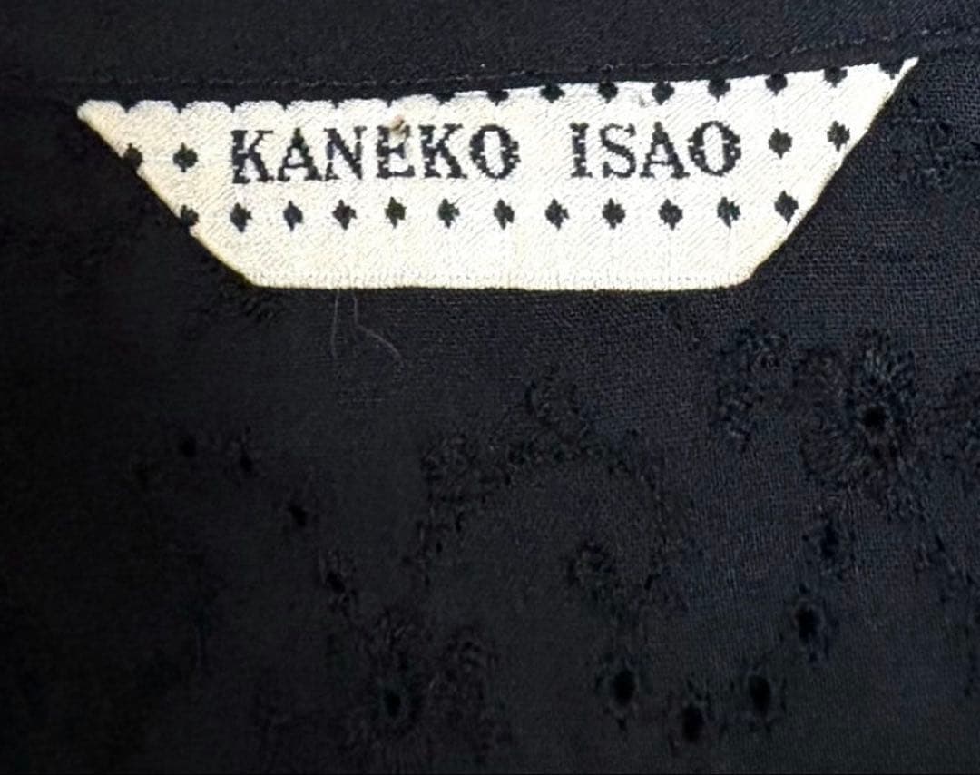 カネコイサオKANEKO ISAO コットンレース刺繍　ワンピース黒　小悪魔