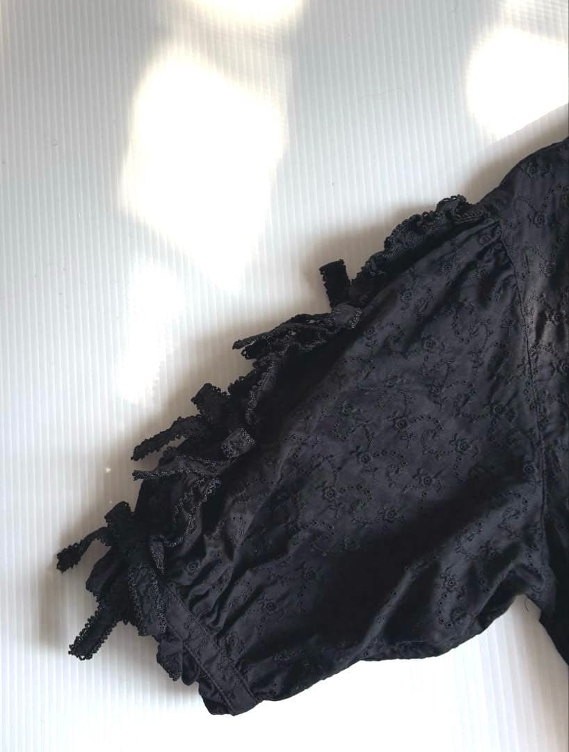 カネコイサオKANEKO ISAO コットンレース刺繍　ワンピース黒　小悪魔