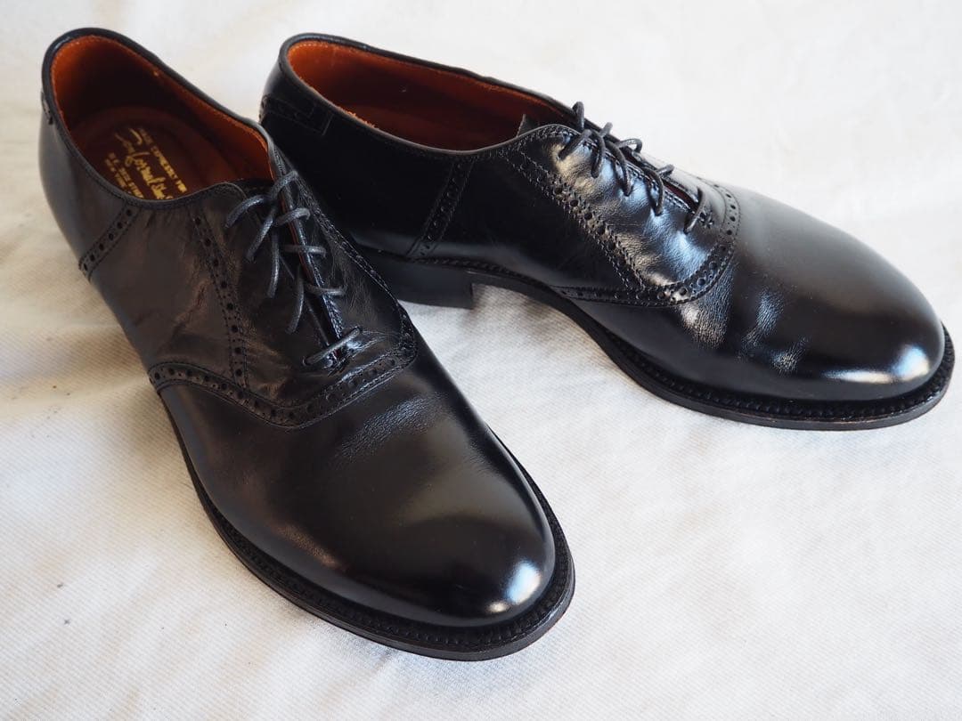 靴 Alden 59957 Black Saddle Shoes