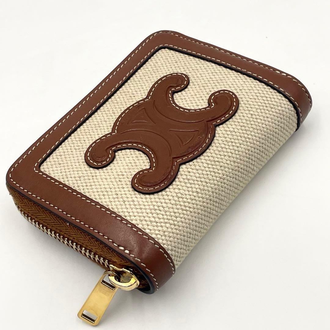 CELINE セリーヌ キュイル トリオンフ コンパクト ジップウォレット箱付き