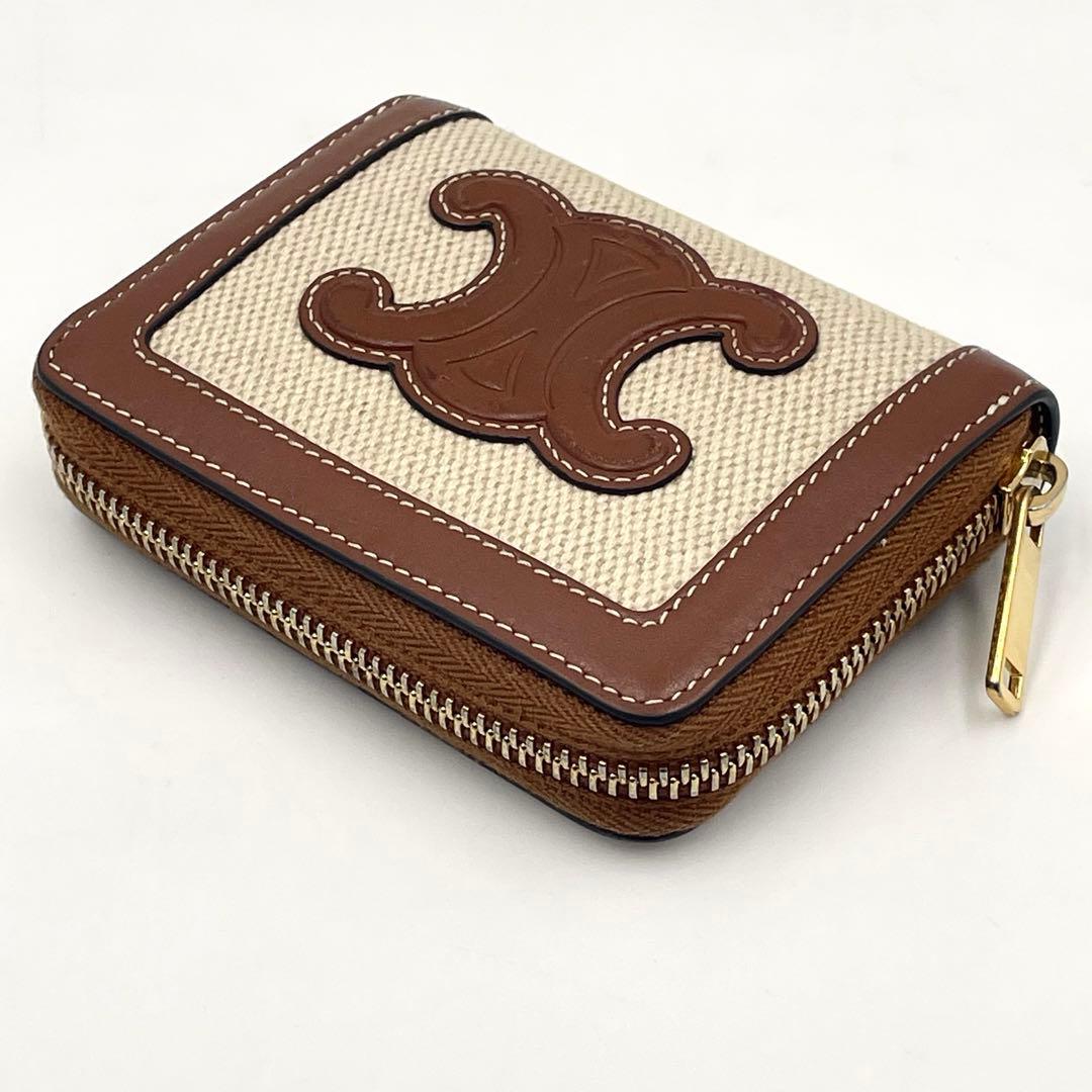 CELINE セリーヌ キュイル トリオンフ コンパクト ジップウォレット箱付き