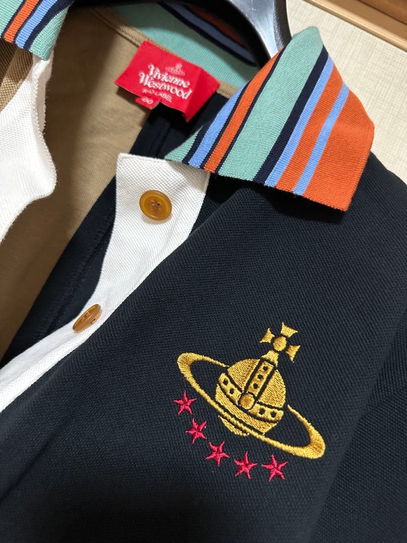 タグ有◆Vivienne Westwood リメイクPOLOトップ オーブ刺繍