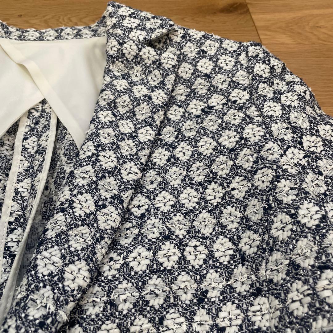 ダブルスタンダード ラメ糸ジャガードテーラードジャケット