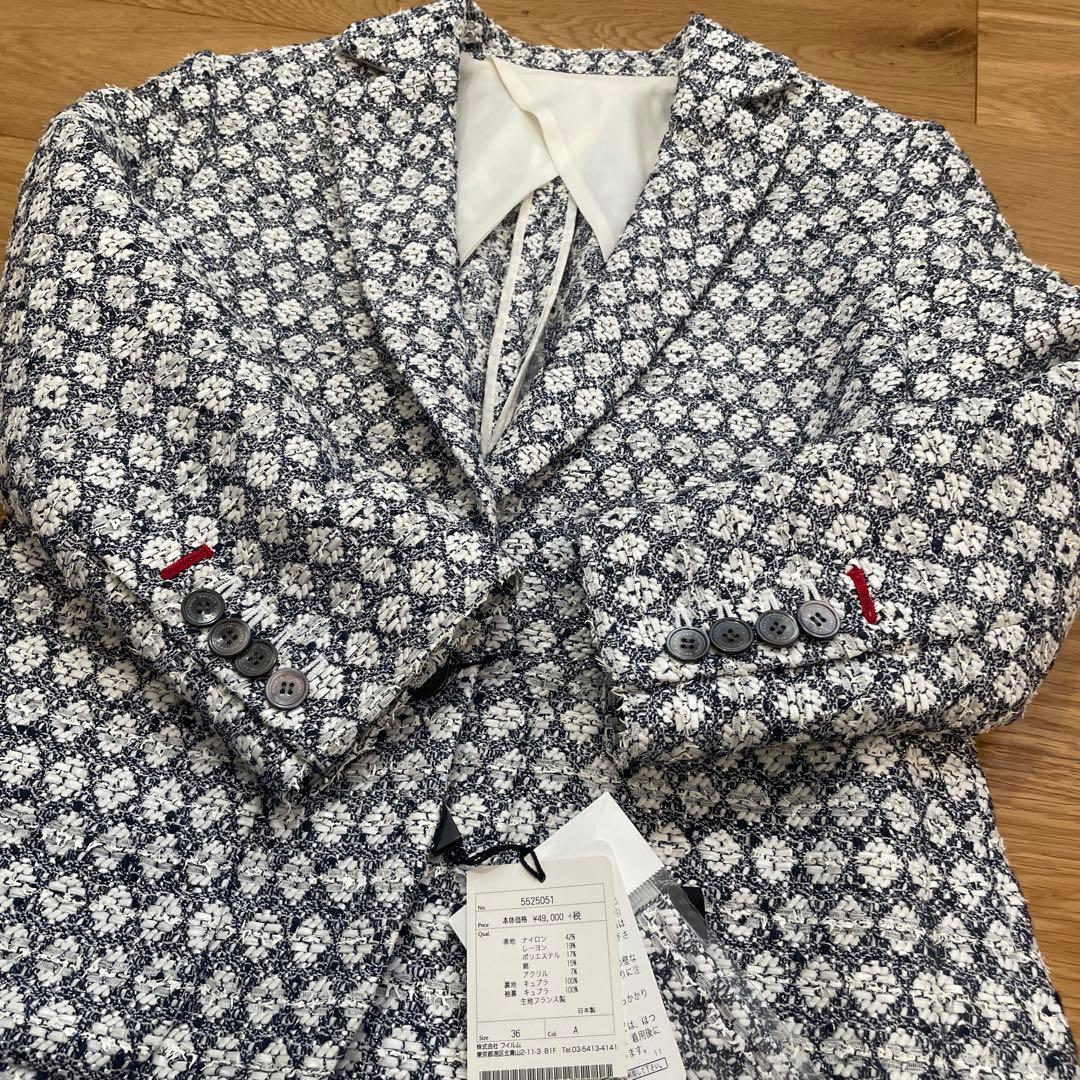 ダブルスタンダード ラメ糸ジャガードテーラードジャケット