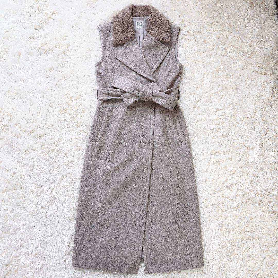 laubeblanc Belted Wool long gilet ウールジレ