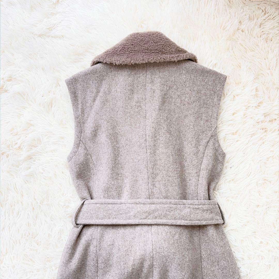 laubeblanc Belted Wool long gilet ウールジレ