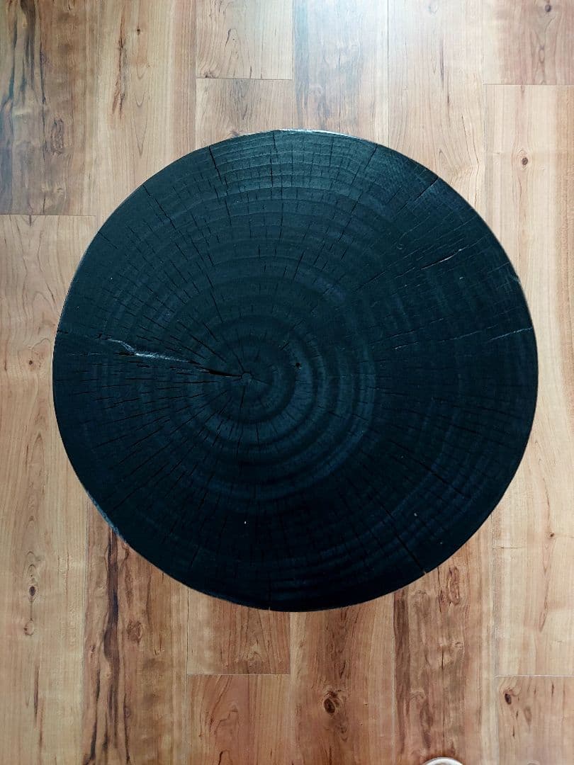 天然木 スツール ブラック