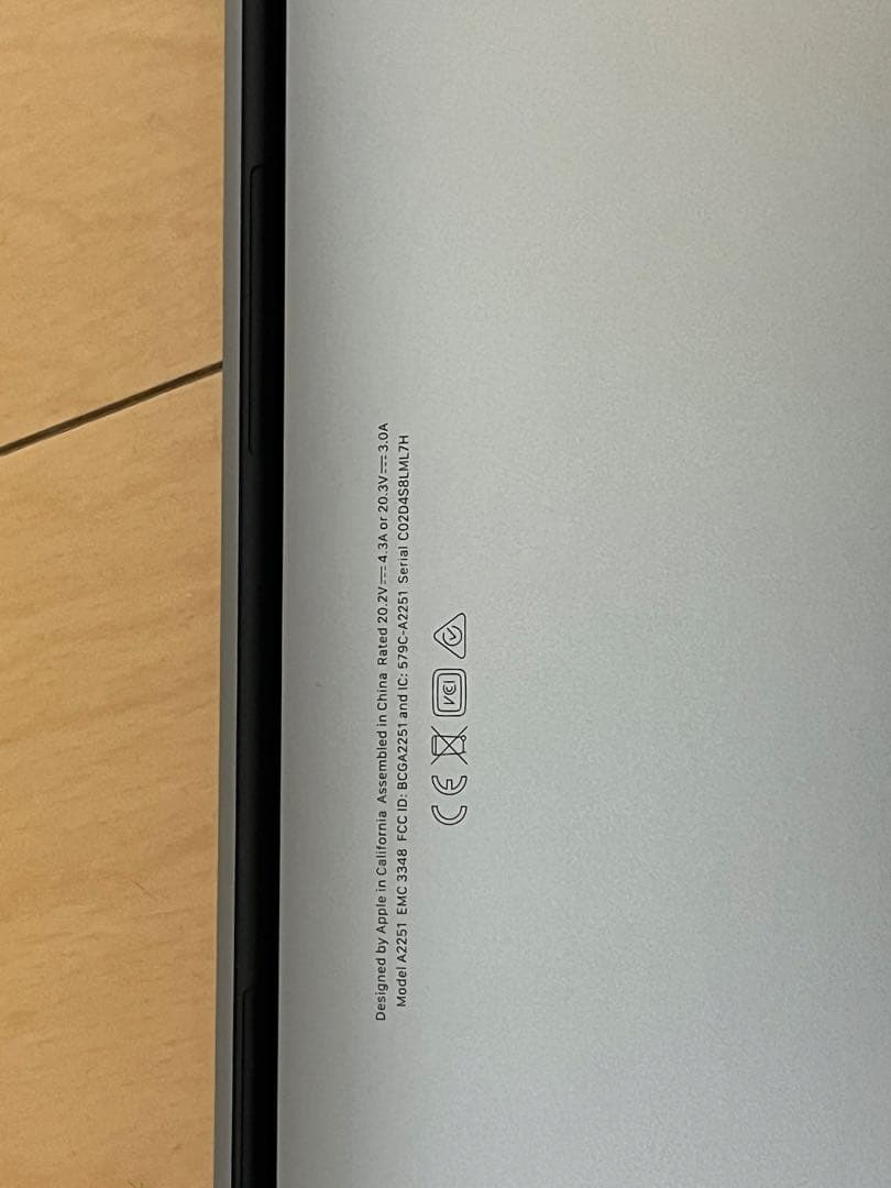 MacBook本体 MacBook Pro 13inch,A2251. i5/16GB/512/GB