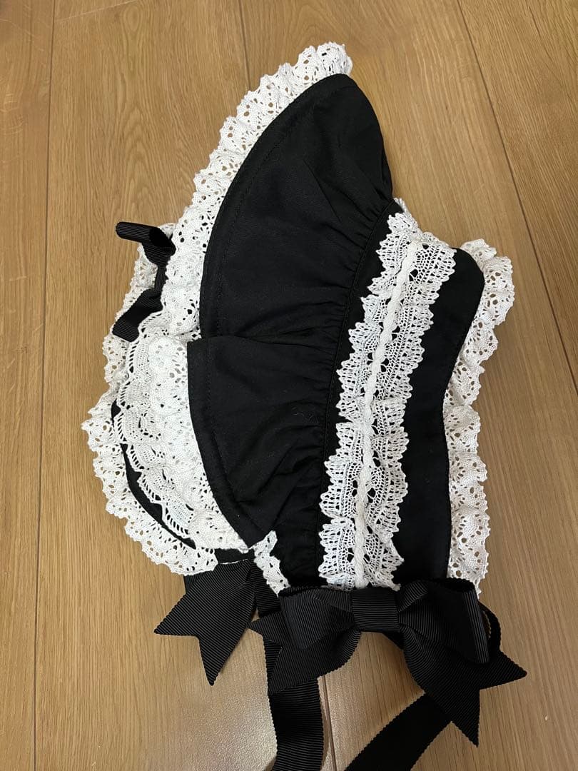 BABY ふわふわクリームプリンセスボンネット黒