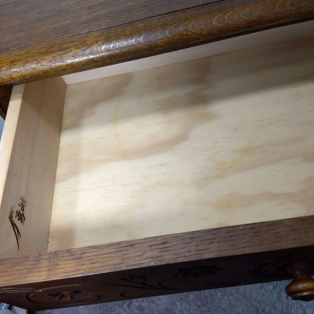 ヴィンテージ ナラ無垢材　花柄キャビネット 北海道旭川 勇峰工芸