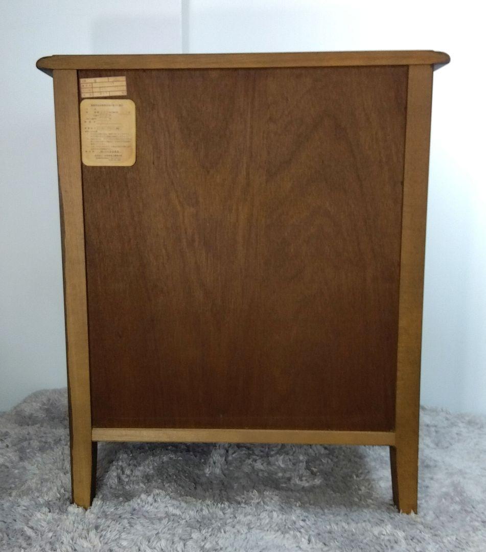 ヴィンテージ ナラ無垢材　花柄キャビネット 北海道旭川 勇峰工芸