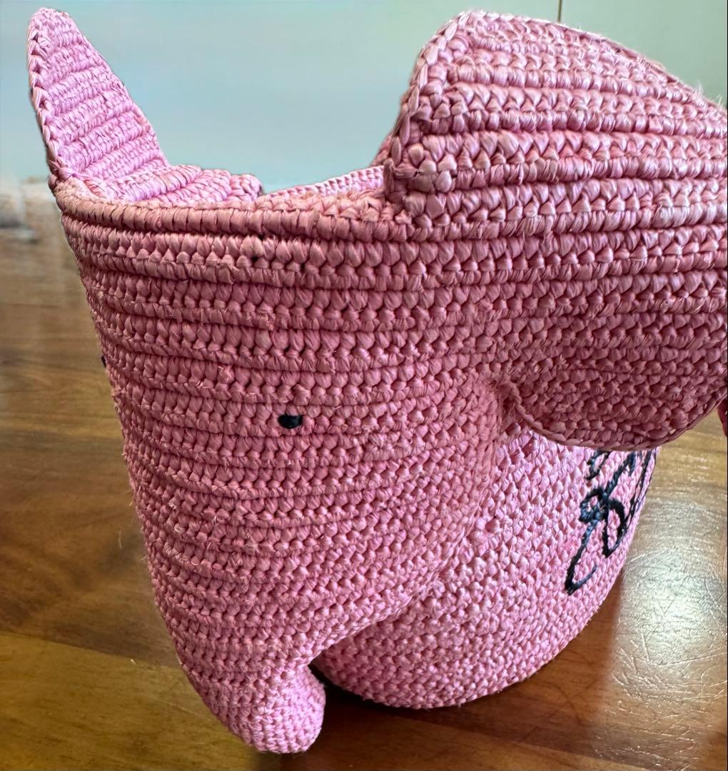 ロエベ　エレファント　ピンク　カゴバッグ