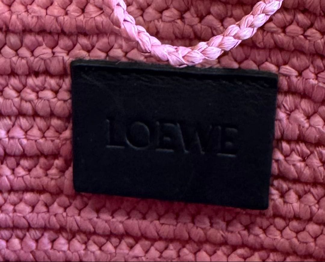 ロエベ　エレファント　ピンク　カゴバッグ