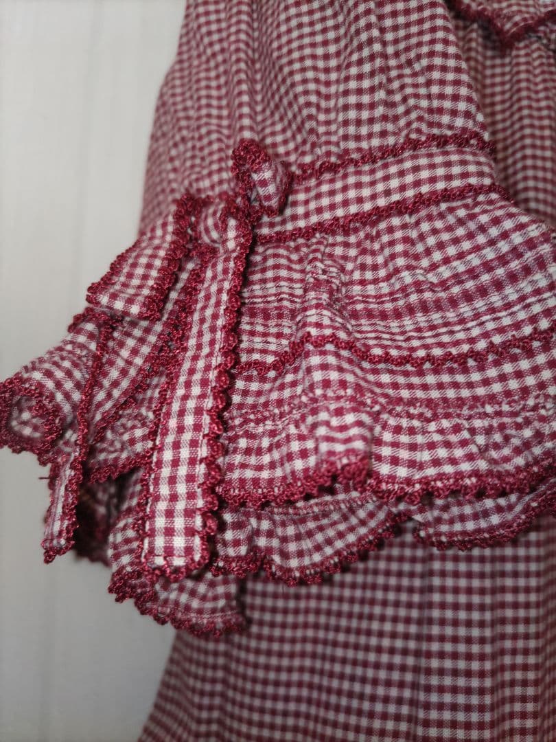 ピンクハウス ギンガム段々ワンピース