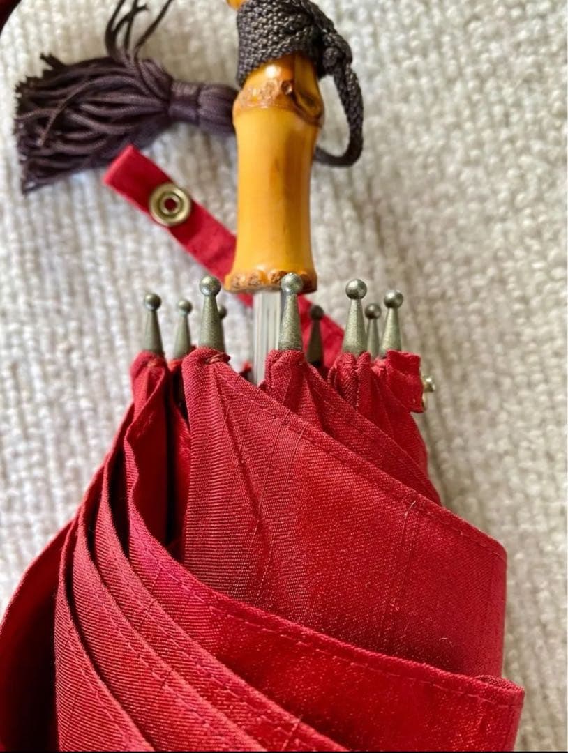 日傘 雨傘　婦人 手開き式 前原光榮商店 赤　レディース 晴雨兼用 ショート傘