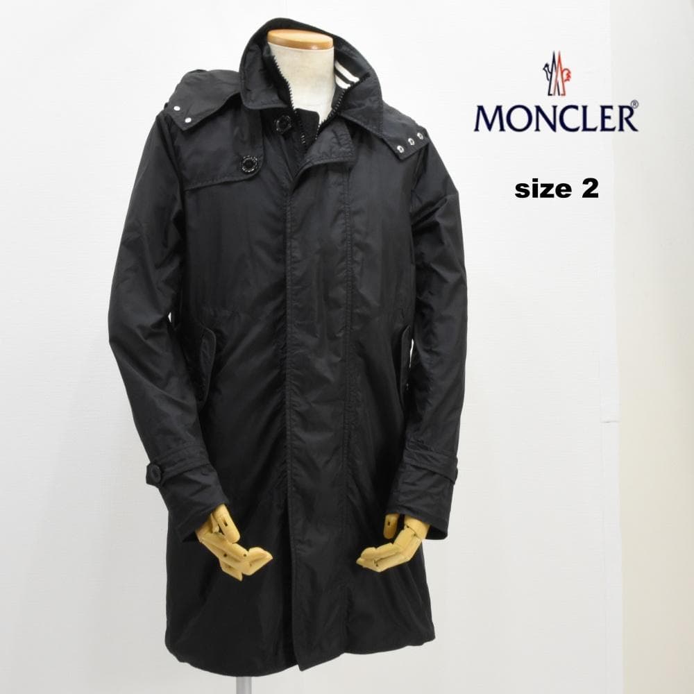 レア品◇モンクレール◇ナイロンフーディコート◇2(L)◇ブラック◇
