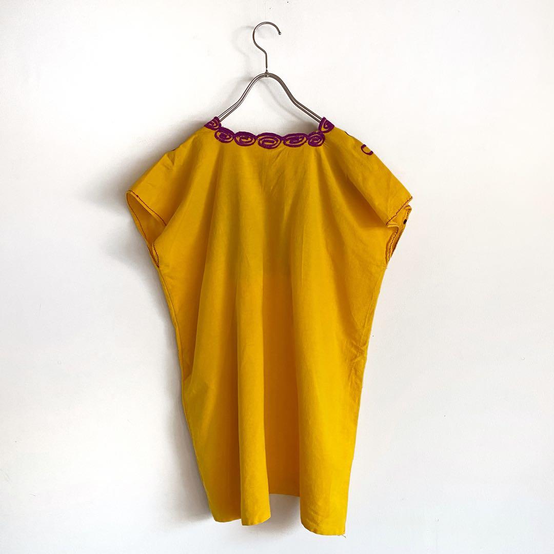 3点¥10,000 ビンテージ 古着 卸 レトロ 花柄刺繍チュニック