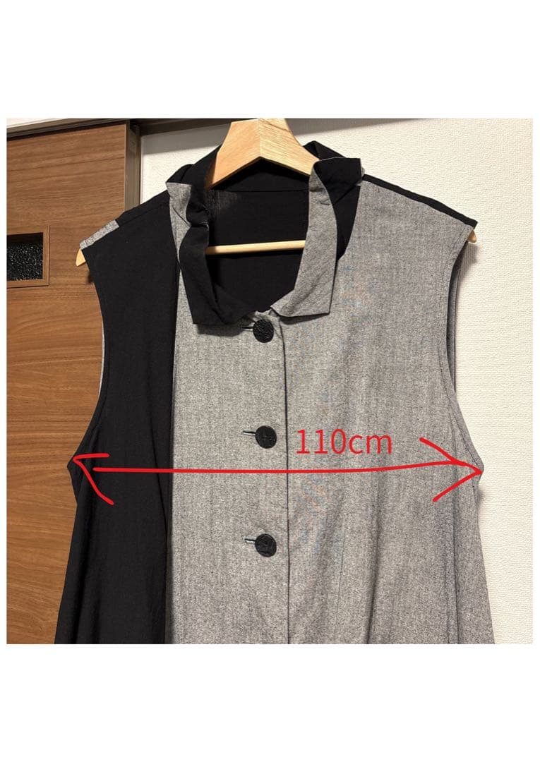 センソユニコ(慈雨)のロングジレ 着丈110㌢です。