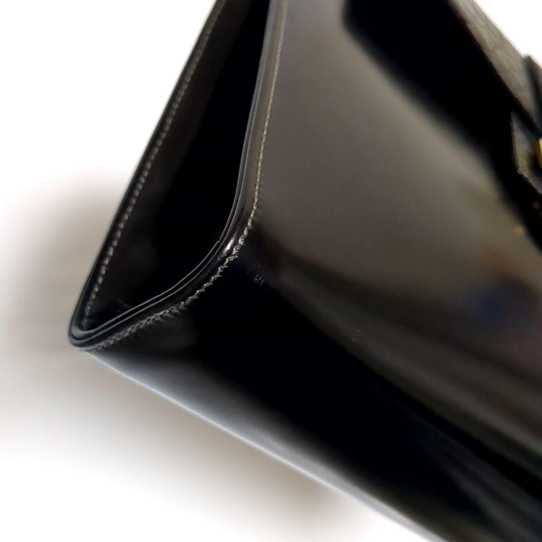 ✨極美品✨GUCCI クラッチバッグ チェーン クロコ型押し ブラック ゴールド