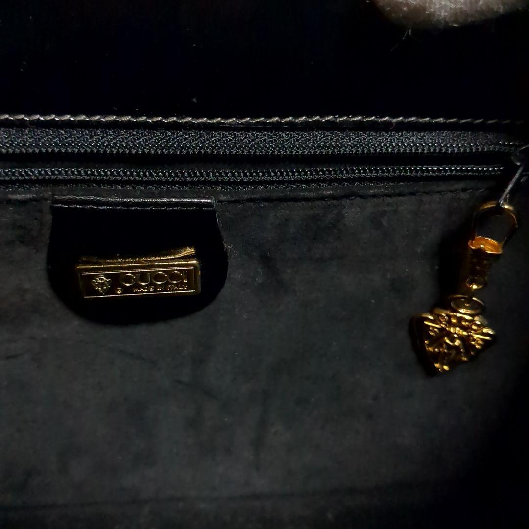 ✨極美品✨GUCCI クラッチバッグ チェーン クロコ型押し ブラック ゴールド