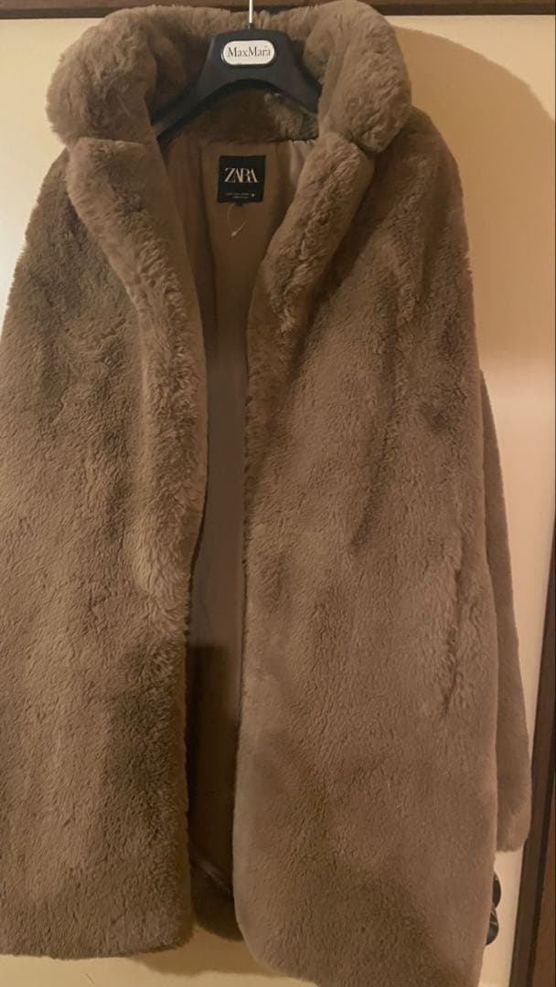 ZARA新品レディースボアミドルコート