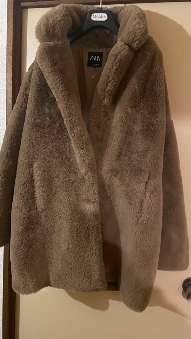 ZARA新品レディースボアミドルコート