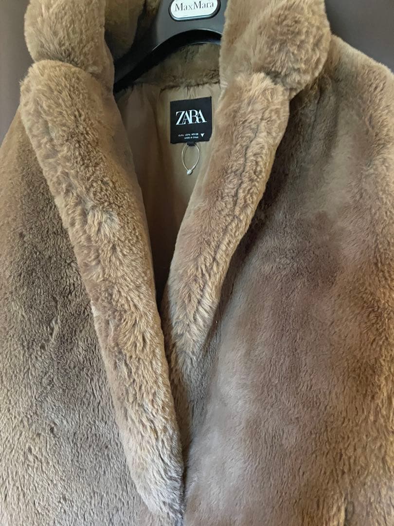 ZARA新品レディースボアミドルコート