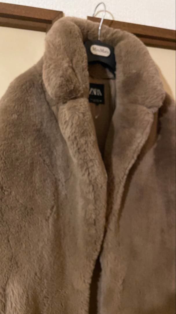 ZARA新品レディースボアミドルコート