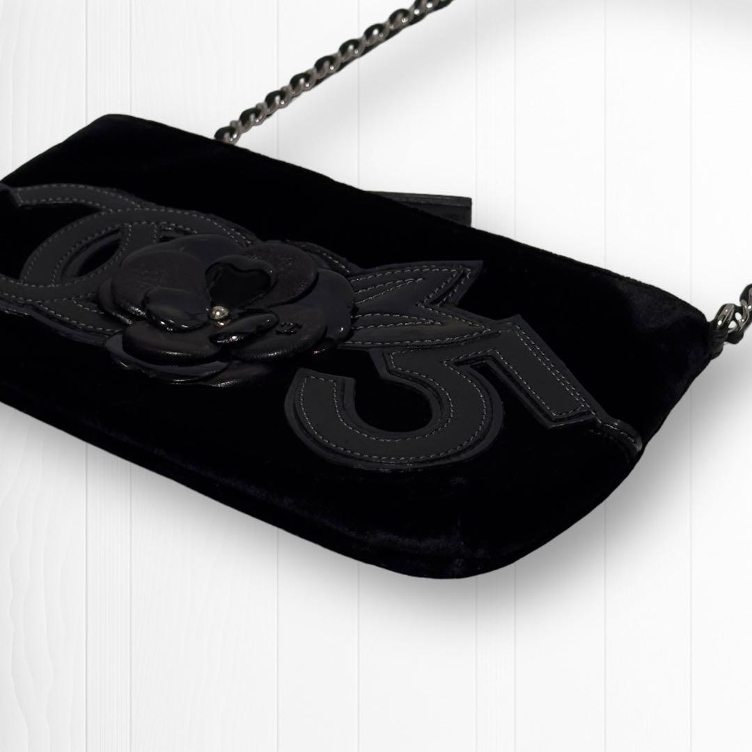 専用【高級ベロア生地】シャネル ハンドバッグ カメリアNo.5チェーンポシェット