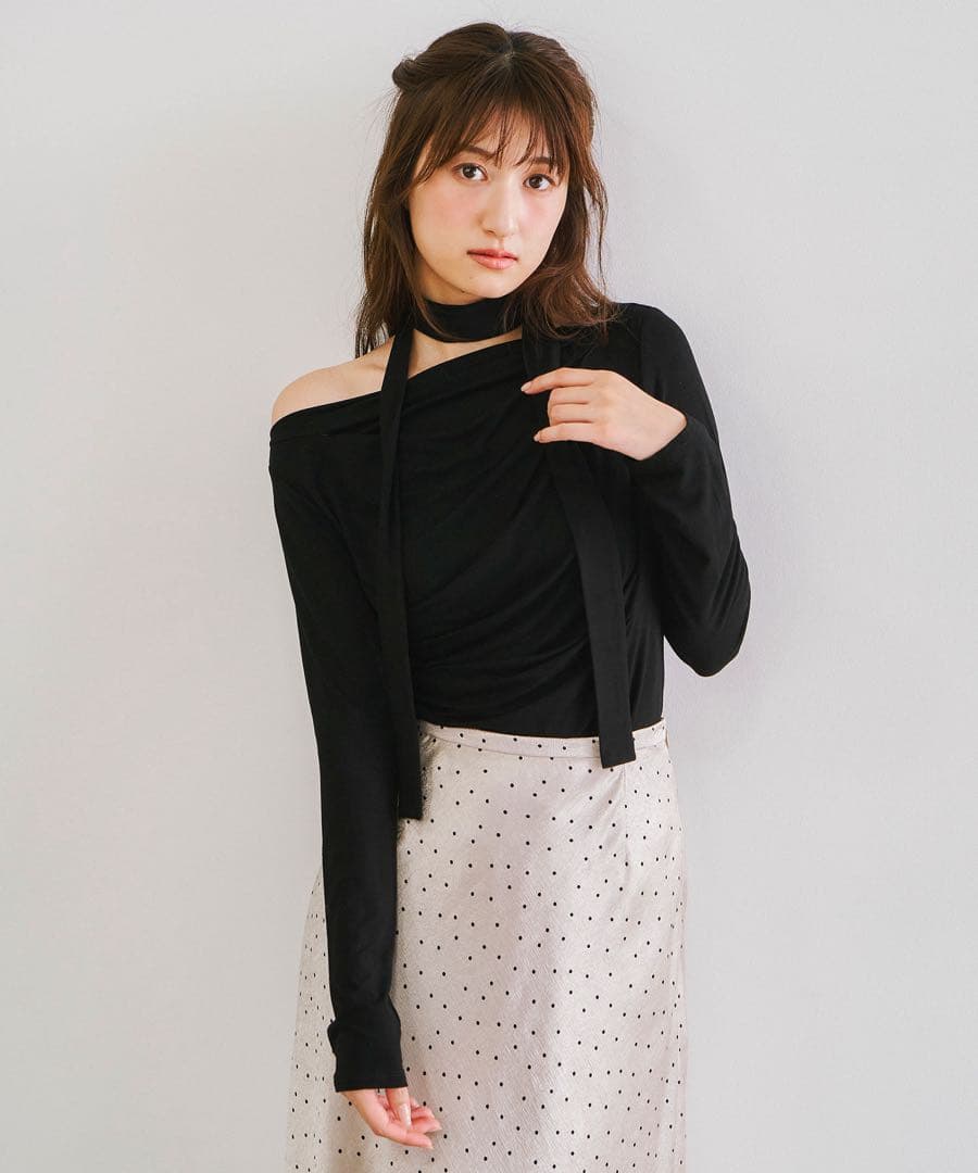 ココディール ボウタイ付き2WAYタックプルオーバー