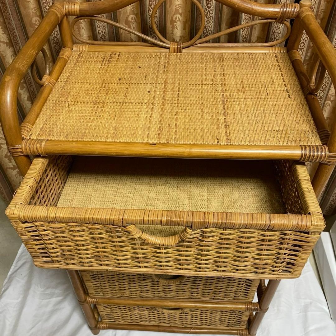 ナチュラルラタン 4段チェスト