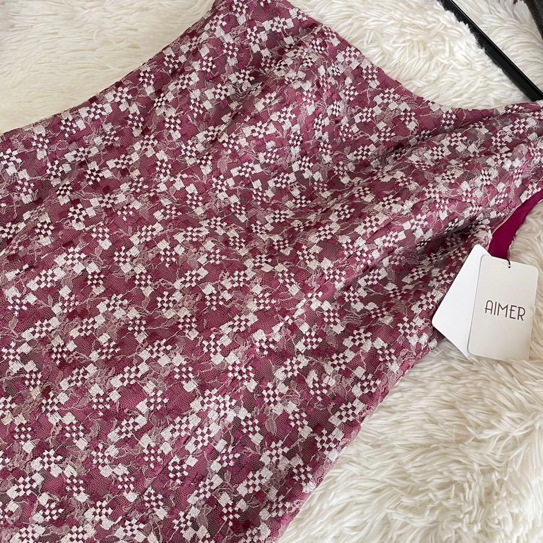 【新品未使用】AIMER ワンショルダー ステージドレス パープル