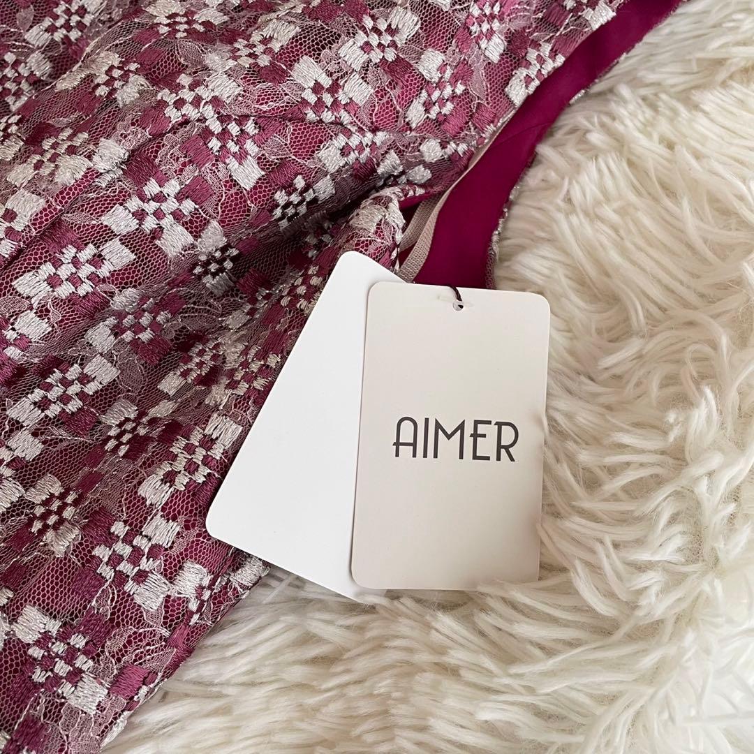 【新品未使用】AIMER ワンショルダー ステージドレス パープル