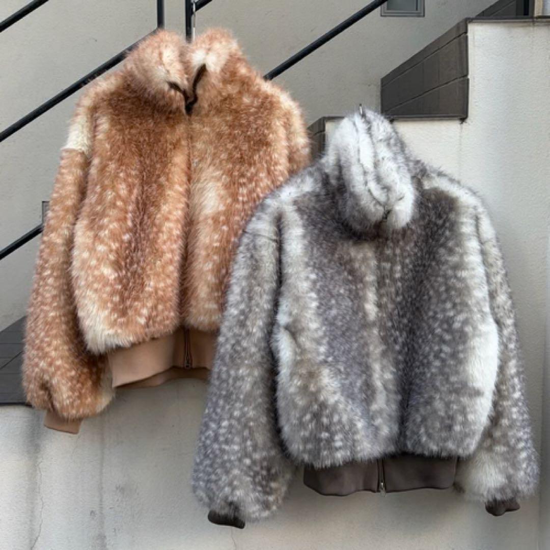 HTH バンビ柄 ファーコート 新品タグ付き