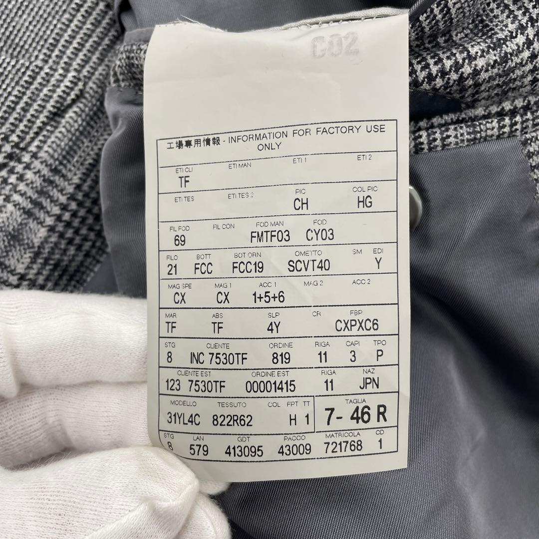 L*9様 TOM FORD FIT-Y 3ピース グレンチェック 純正ハンガー付