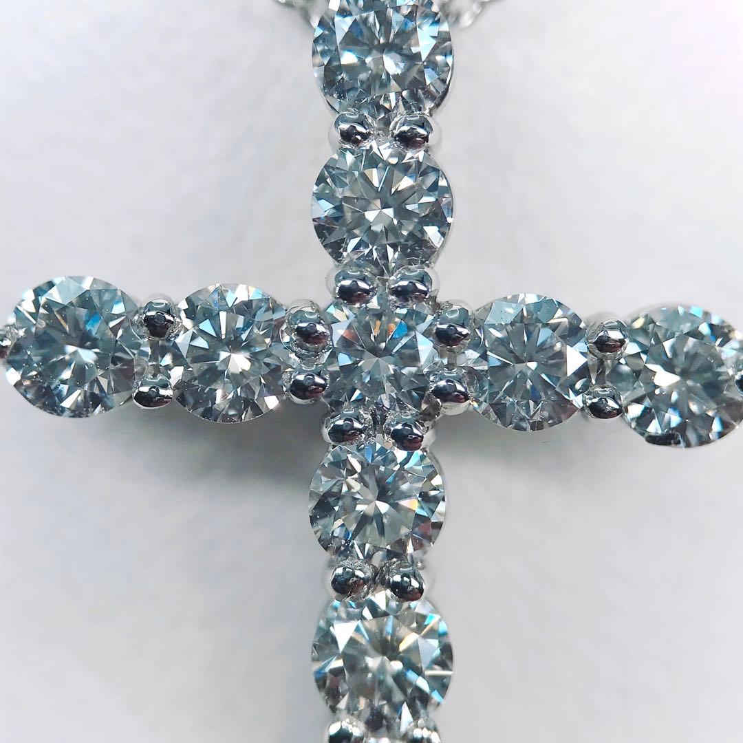 ティファニー ミディアム クロス ダイヤモンドネックレス PT950 0.90